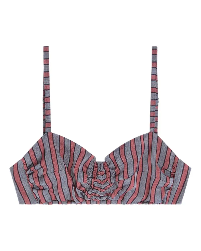 Dries van Noten Gestreiftes Bustier - Grau Grau