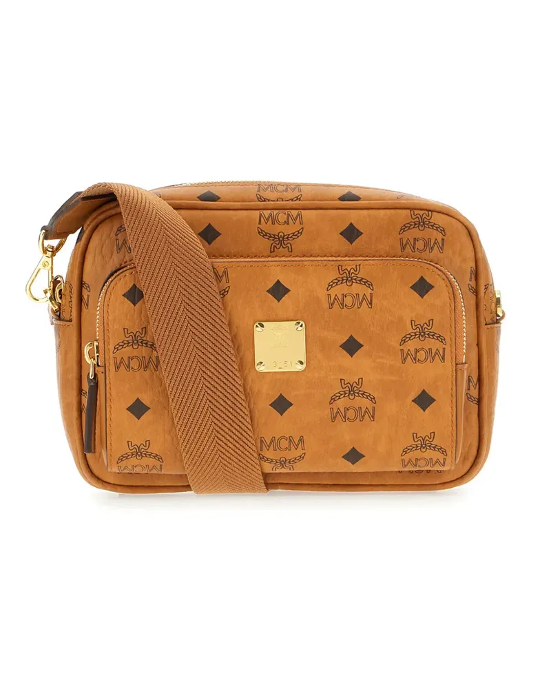 MCM Umhängetasche mit Logo-Print - Braun Braun