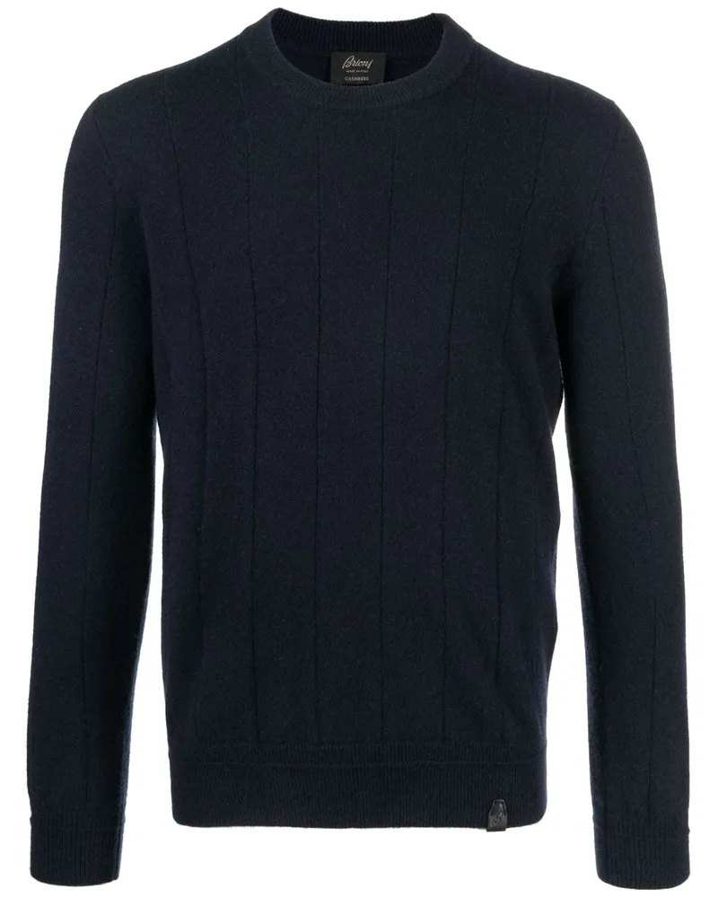 Brioni Gemusterter Pullover aus Kaschmir Blau