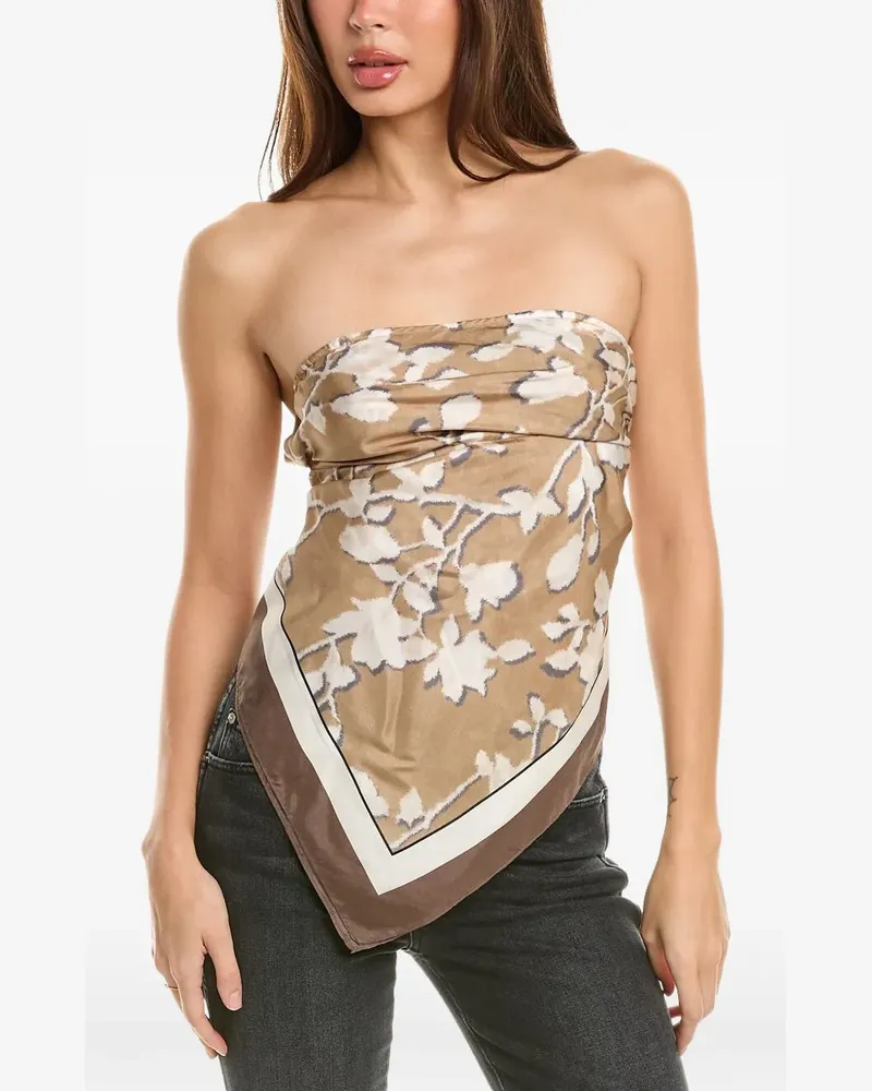 Brunello Cucinelli strapless handkerchief top - Nude Nude