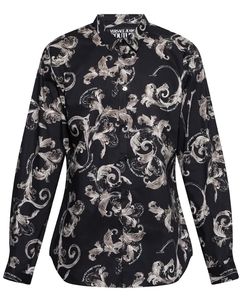 Versace Jeans Hemd mit Barocco-Print - Schwarz Schwarz