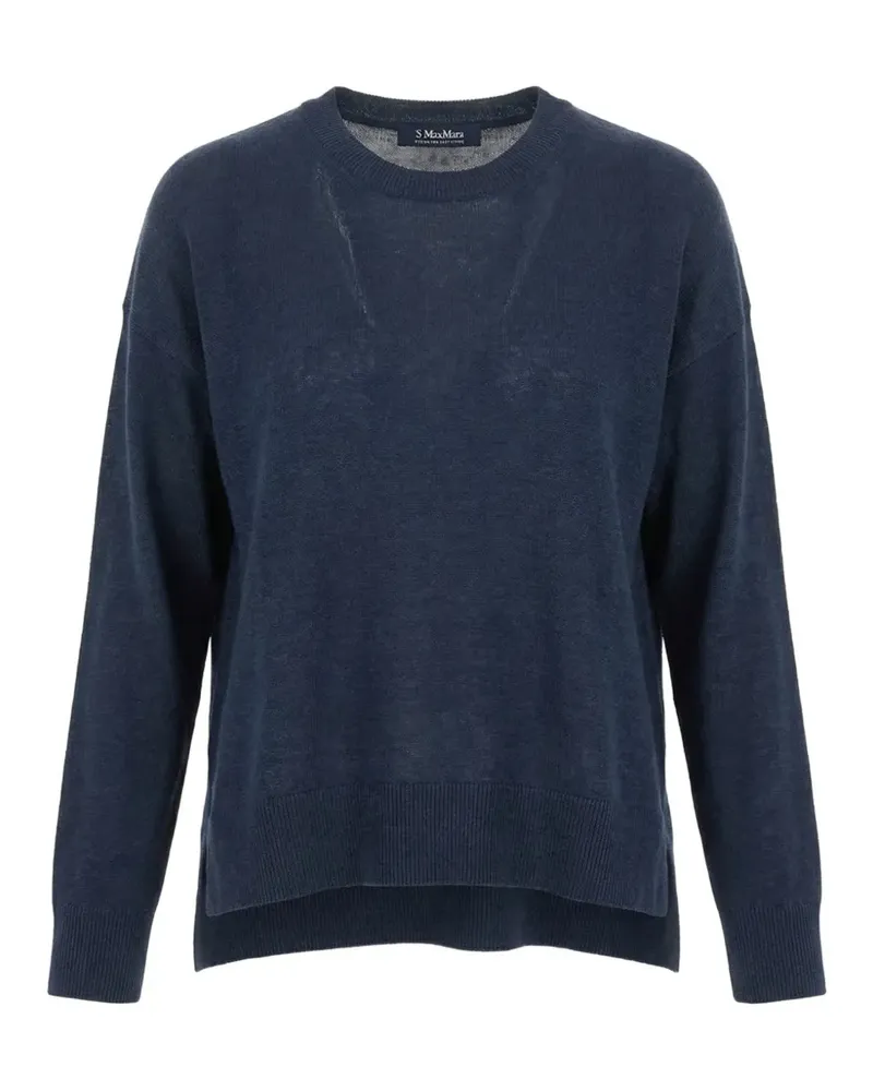 Max Mara Max Mara fine-knit stepped-hem sweater - Blau Blau