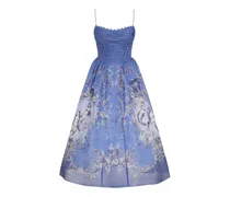 Rebellion Mermaid Picnic Midikleid - Blau