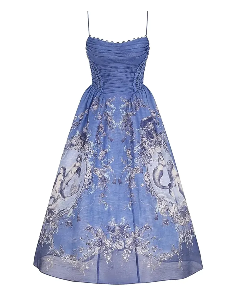 Zimmermann Picnic Maxikleid mit Perlen - Blau Blau