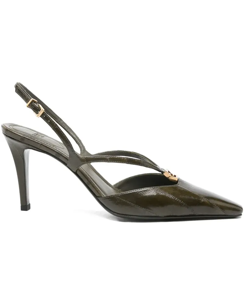 Fendi 85mm FFold slingback pumps - Grün Grün