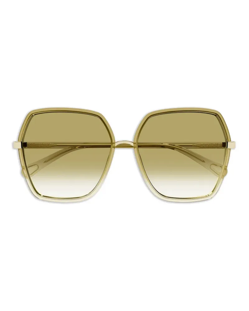 Chloé geometric oval-frame sunglasses - Gold Gold