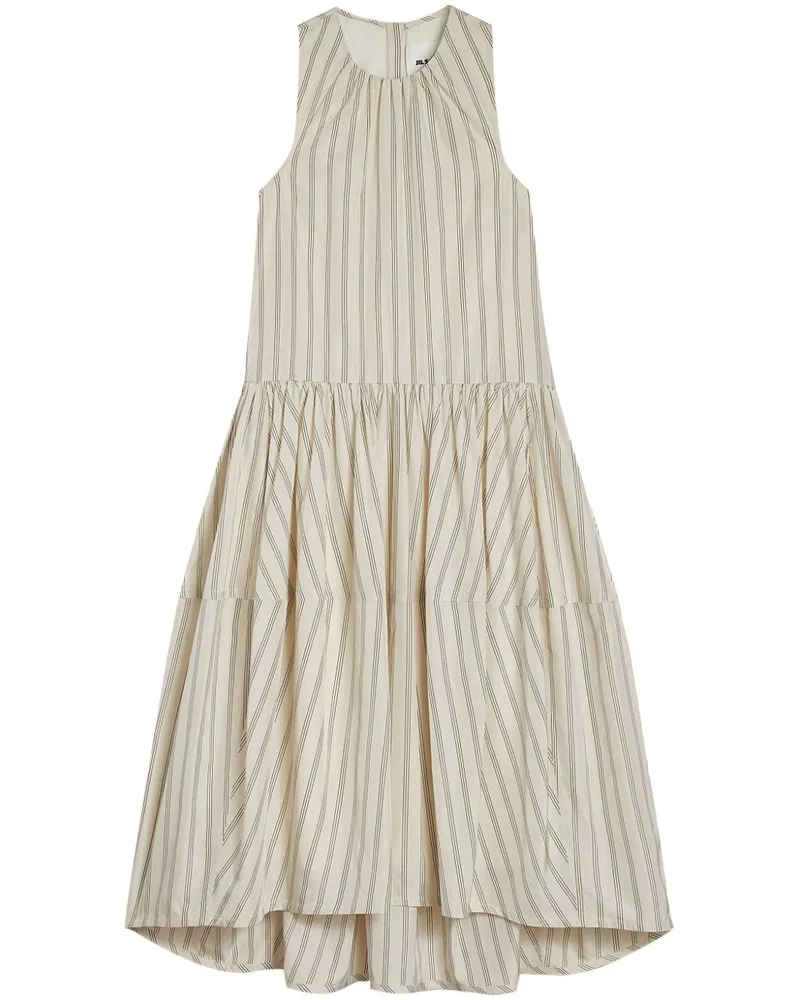 Jil Sander Gestreiftes Midikleid - Nude Nude