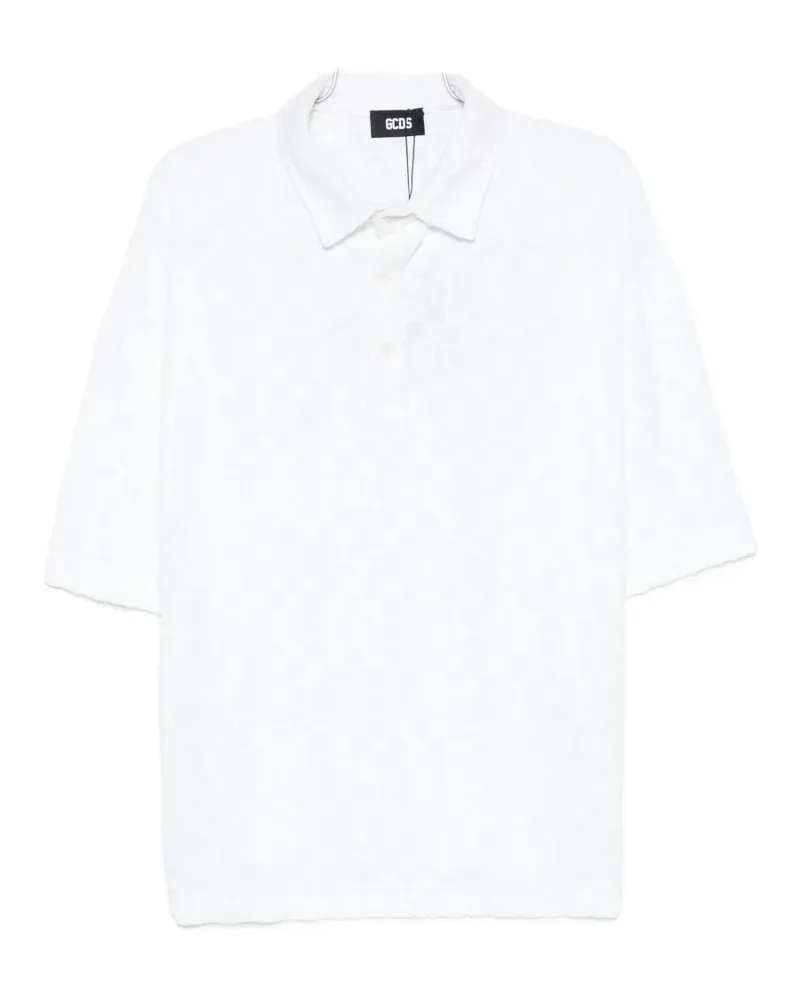 GCDS logo-jacquard terry-cloth polo shirt - Weiß Weiß