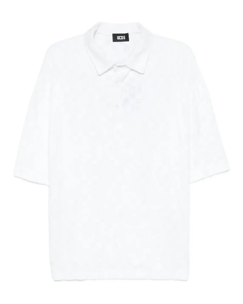 GCDS logo-jacquard terry-cloth polo shirt - Weiß Weiß