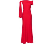 Schulterfreies Abendkleid mit Drapierung - Rot