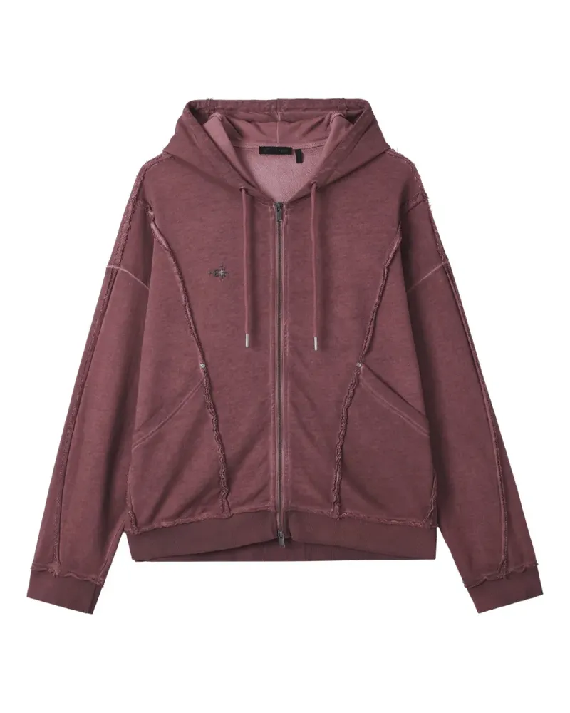 FIVE CM Hoodie im Distressed-Look - Rosa Rosa