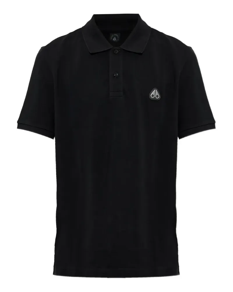 Moose Knuckles Poloshirt mit Logo-Patch - Schwarz Schwarz
