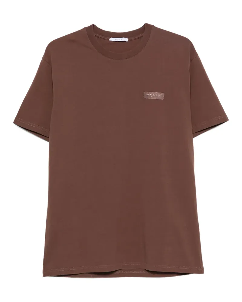 Givenchy T-Shirt mit Logo-Patch - Braun Braun