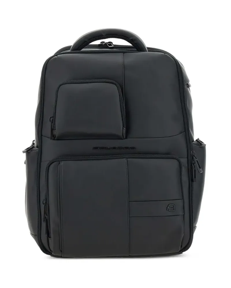 Piquadro Rucksack mit Logo-Prägung - Schwarz Schwarz