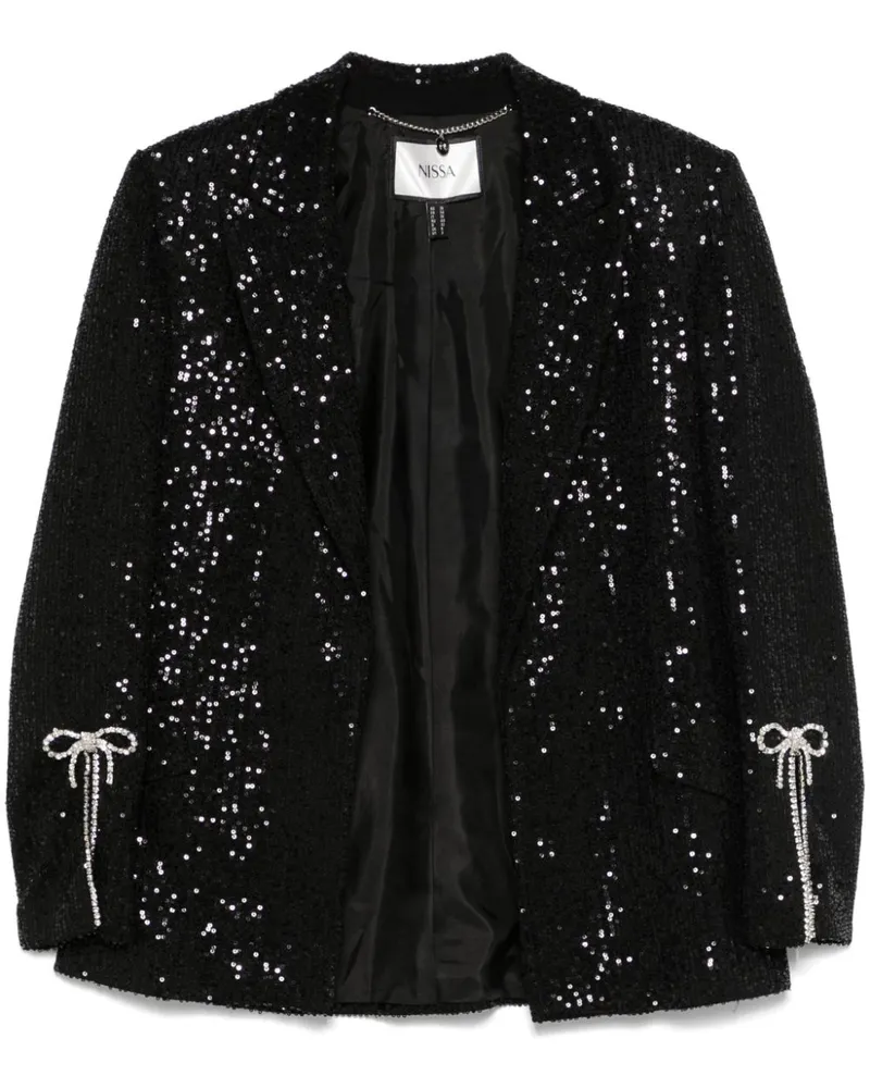 NISSA Blazer mit Pailletten - Schwarz Schwarz