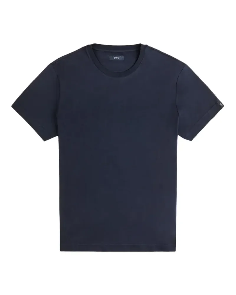 Fay T-Shirt mit Logo-Detail - Blau Blau
