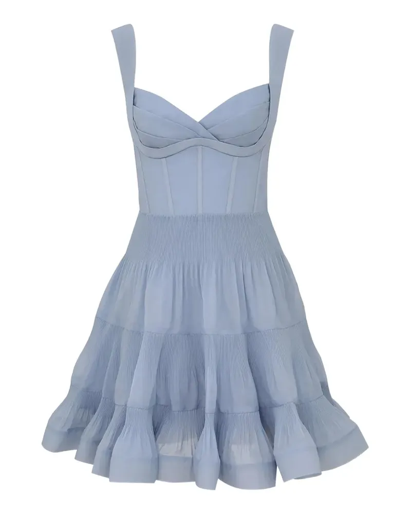 Zimmermann pleated draped mini dress - Blau Blau