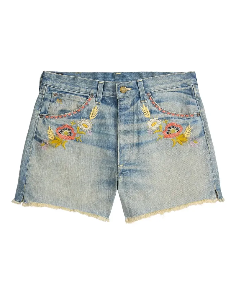 Ralph Lauren Jeans-Shorts mit Blumenstickerei - Blau Blau