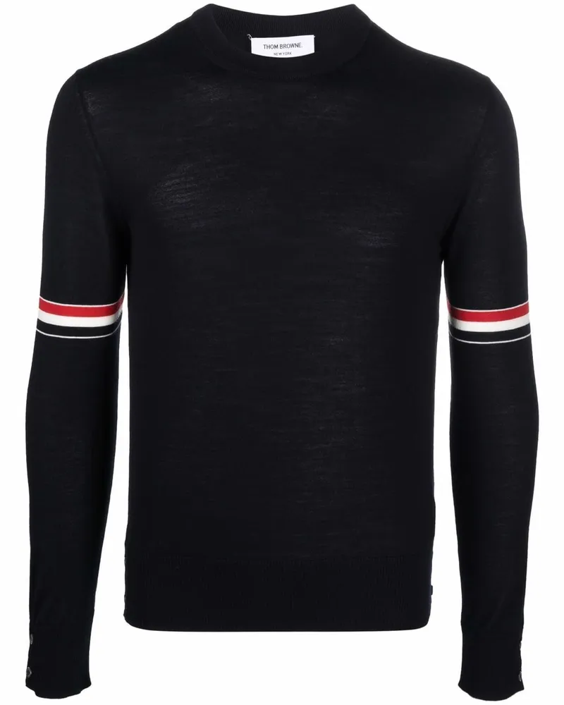 Thom Browne Gestrickter Pullover mit RWB-Streifen - Blau Blau
