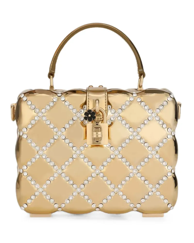 Dolce & Gabbana Dolce Box-Handtasche mit Strassverzierung - Gold Gold