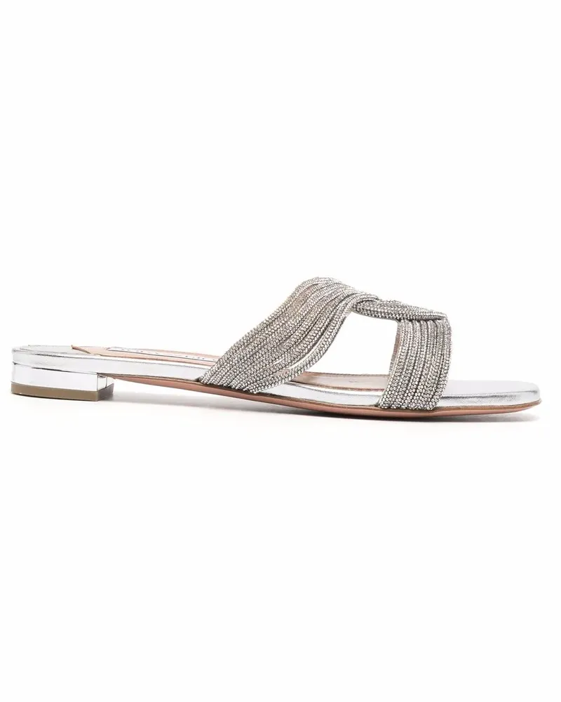 Aquazzura Flache Gatsby Sandalen - Silber Silber