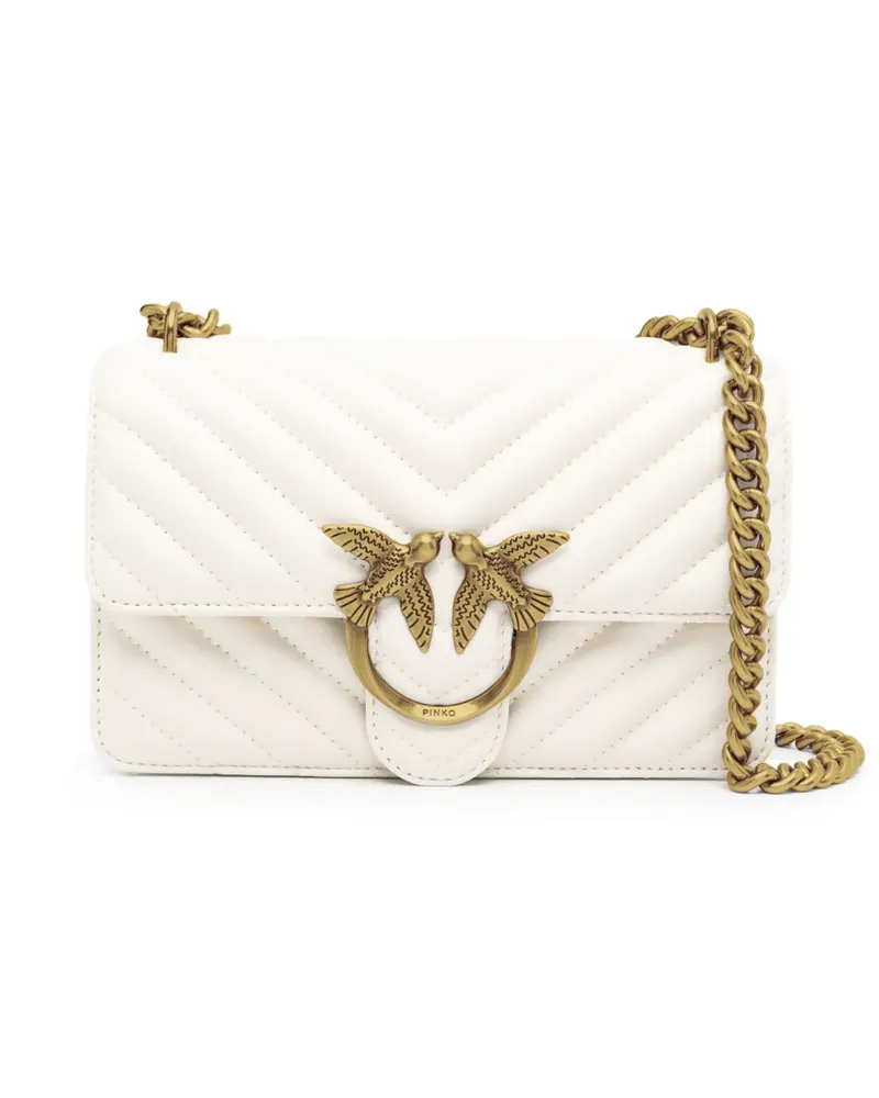 Pinko Mini Love One Umhängetasche - Weiß Weiß