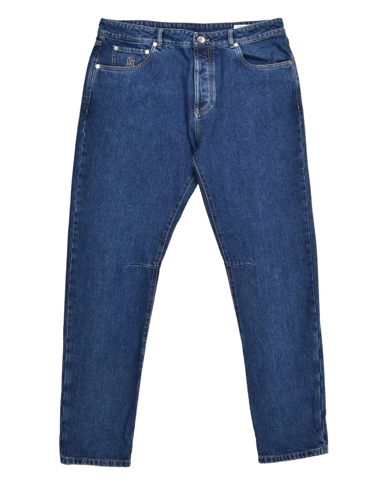 Brunello Cucinelli Jeans mit Logo-Stickerei - Blau Blau