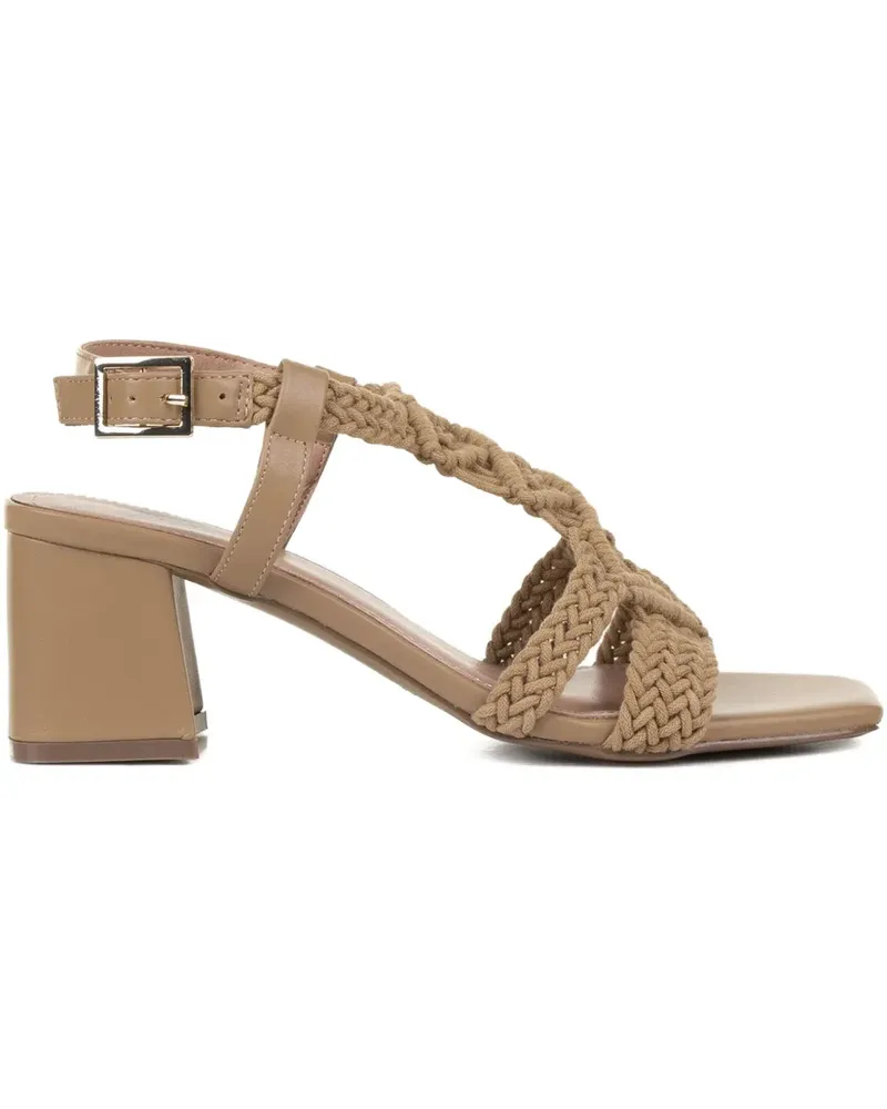 Bibi Lou braided-leather block-heel sandals - Braun Braun