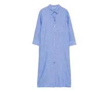 Geknöpftes Mini-Hemdkleid - Blau