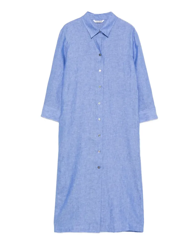 Caliban Geknöpftes Mini-Hemdkleid - Blau Blau