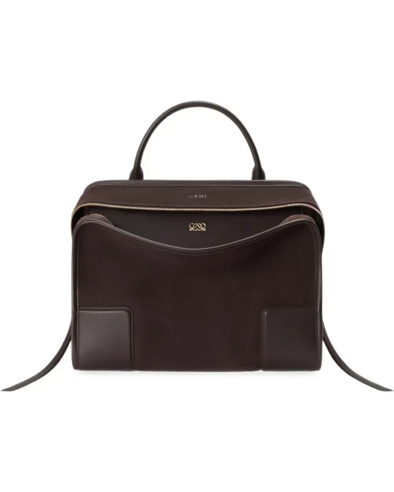 Loewe medium Amazona 180 leather-trimmed suede tote bag - Braun Braun