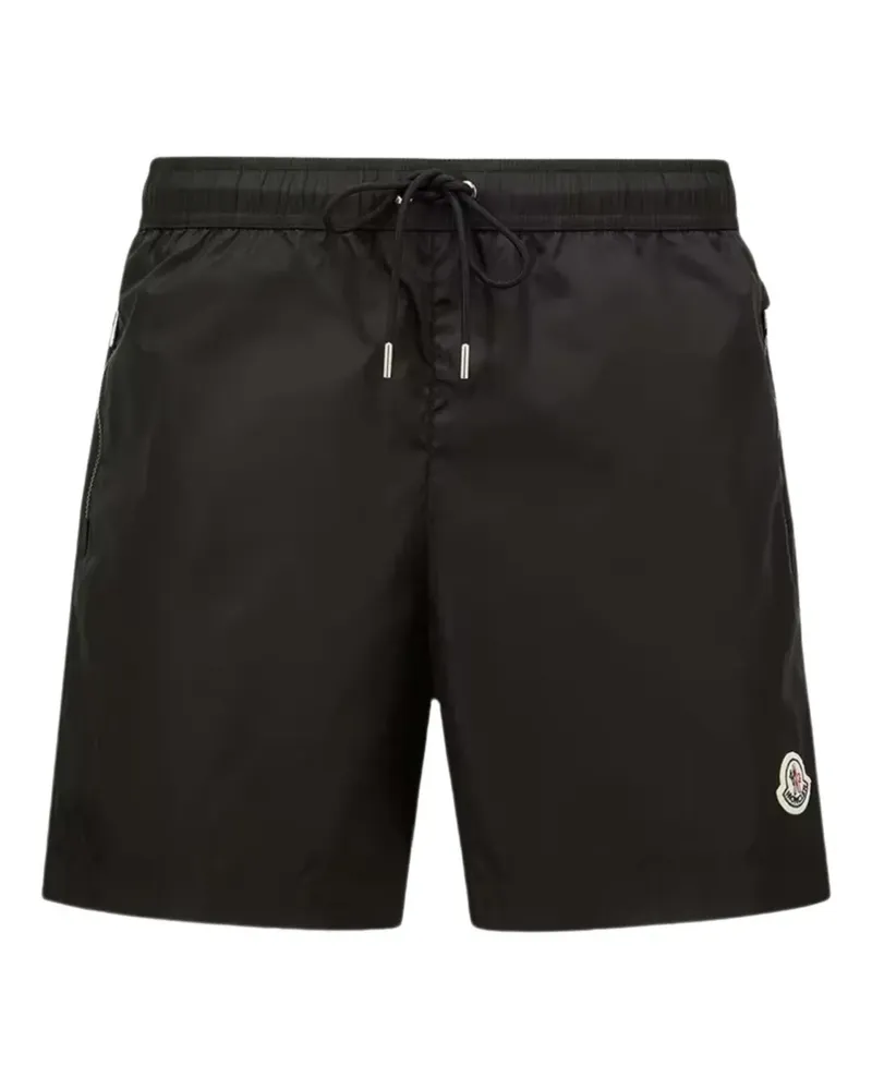 Moncler Badeshorts mit Logo-Patch - Schwarz Schwarz