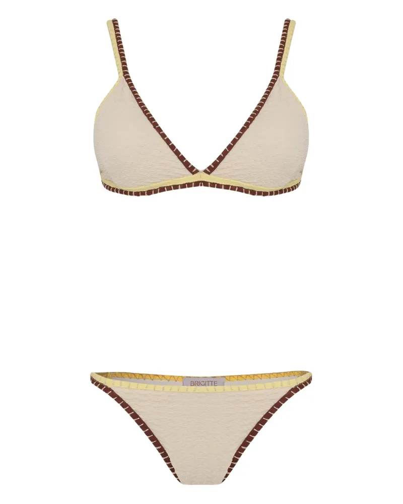 BRIGITTE Annecontrast-trim bikini - Nude Nude