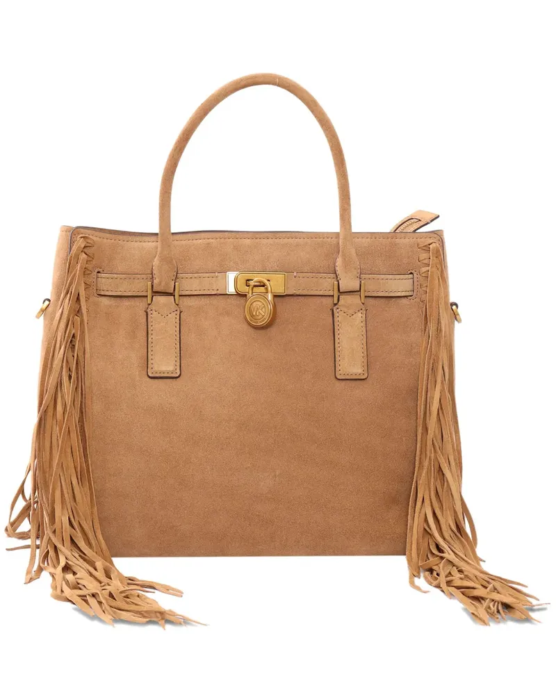 Michael Kors Kleine Hamilton Moderne Tasche mit Fransen - Braun Braun