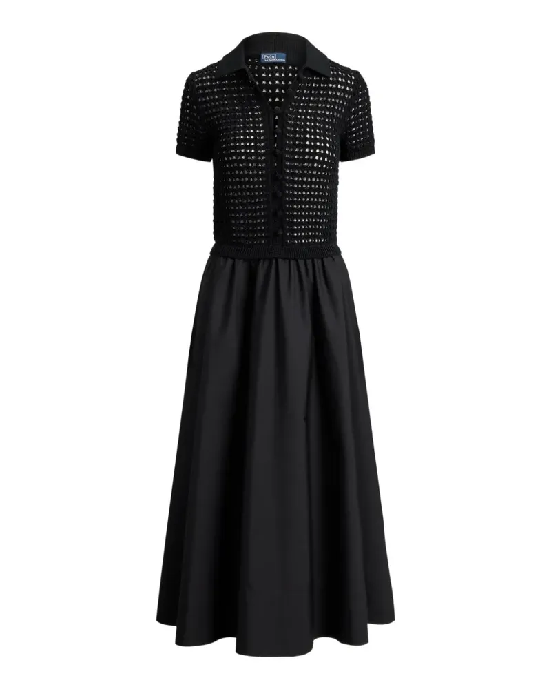 Ralph Lauren crochet-knit flared midi dress - Schwarz Schwarz