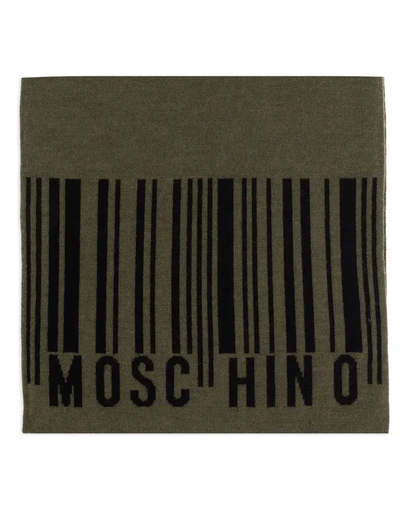 Moschino Barcode Schal aus Wolle - Grün Grün