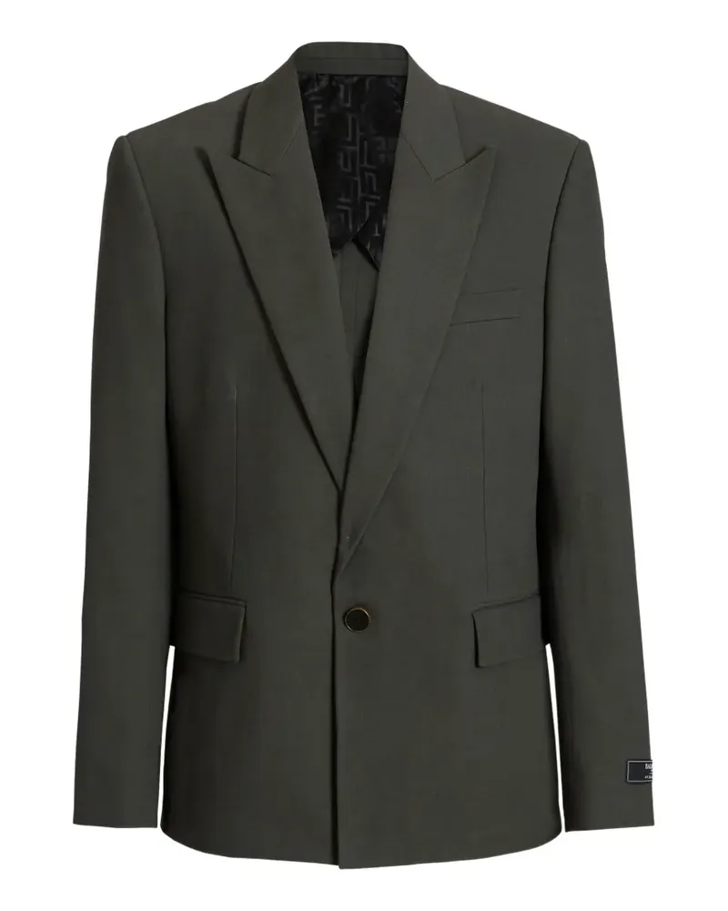 Balmain Jacke aus Baumwolltwill mit Knopf - Grün Grün