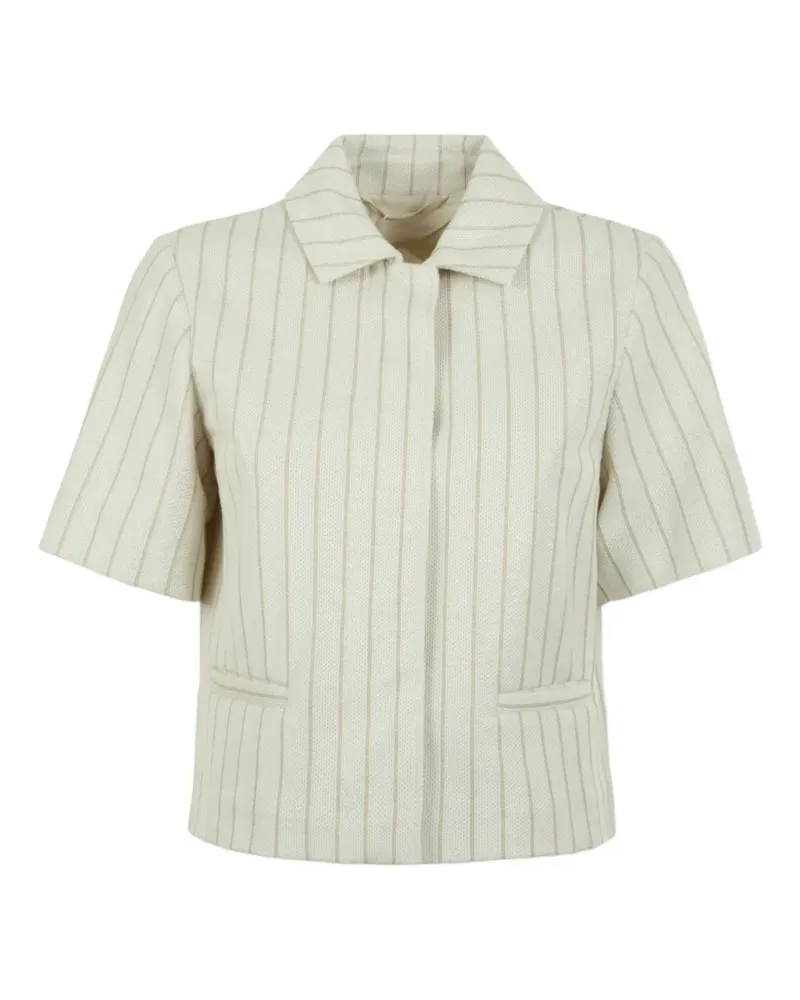 Max Mara pinstriped cropped jacket - Nude Nude