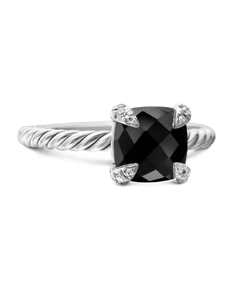 David Yurman Chatelaine Ring mit Onyx und Diamanten 8mm - Schwarz Schwarz