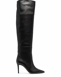 Scarosso Kniehohe Lederstiefel Schwarz