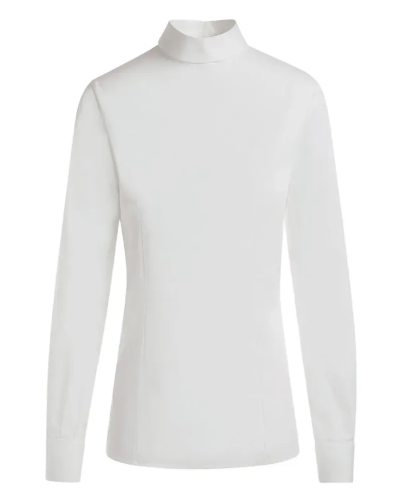 Bally Stehkragen-Bluse mit Knopfverschluss - Weiß Weiß