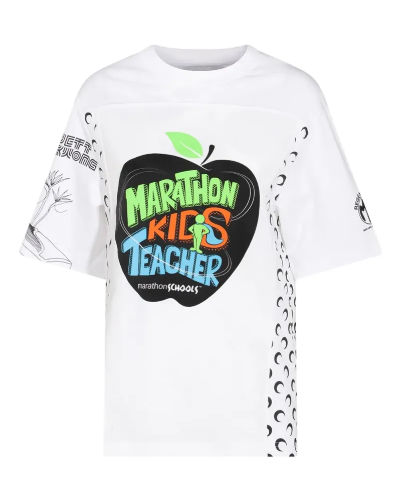 Marine Serre T-Shirt mit grafischem Print - Weiß Weiß