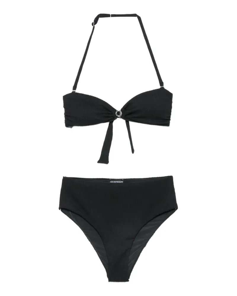 Emporio Armani logo-plaque bikini - Schwarz Schwarz