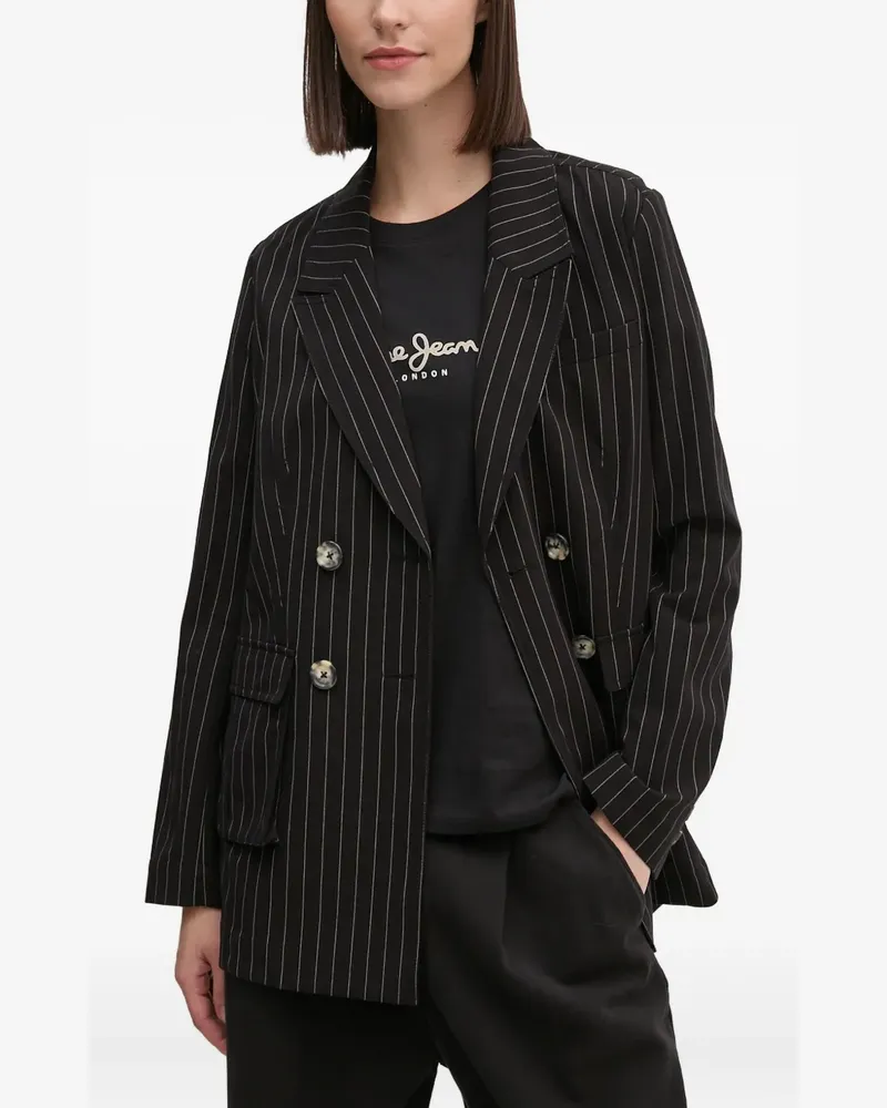 DKNY Doppelreihiges Sakko mit Nadelstreifen - Schwarz Schwarz
