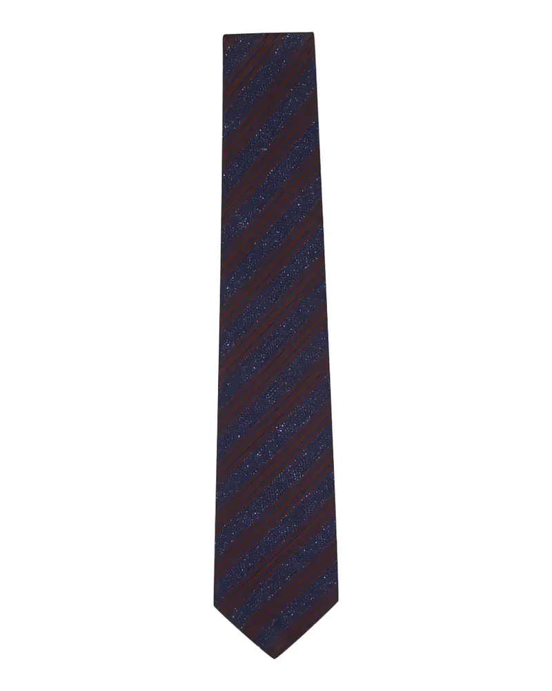 Kiton Krawatte mit diagonalen Streifen - Blau Blau