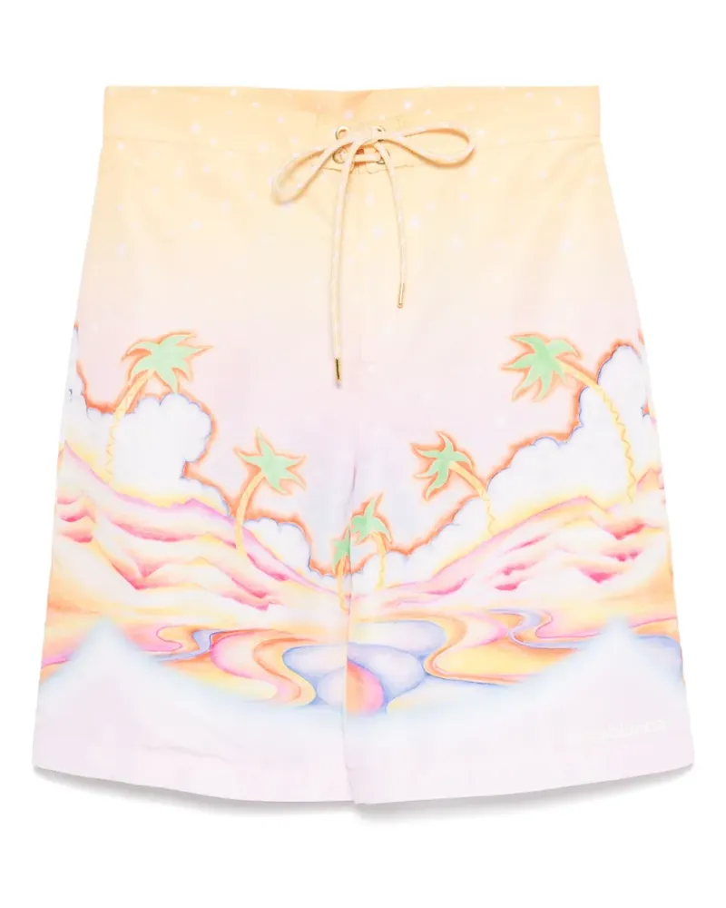 Casablanca Paris Badeshorts mit Print - Gelb Gelb
