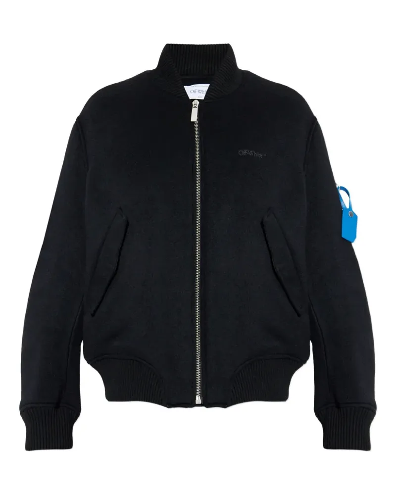 OFF-WHITE logo bomber jacket - Schwarz Schwarz
