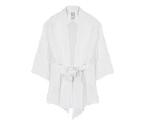 Kimono-Jacke mit Gürtel - Weiß