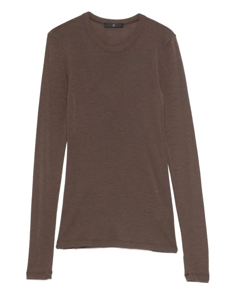 Róhe Langarmshirt mit Rundhalsausschnitt - Braun Braun