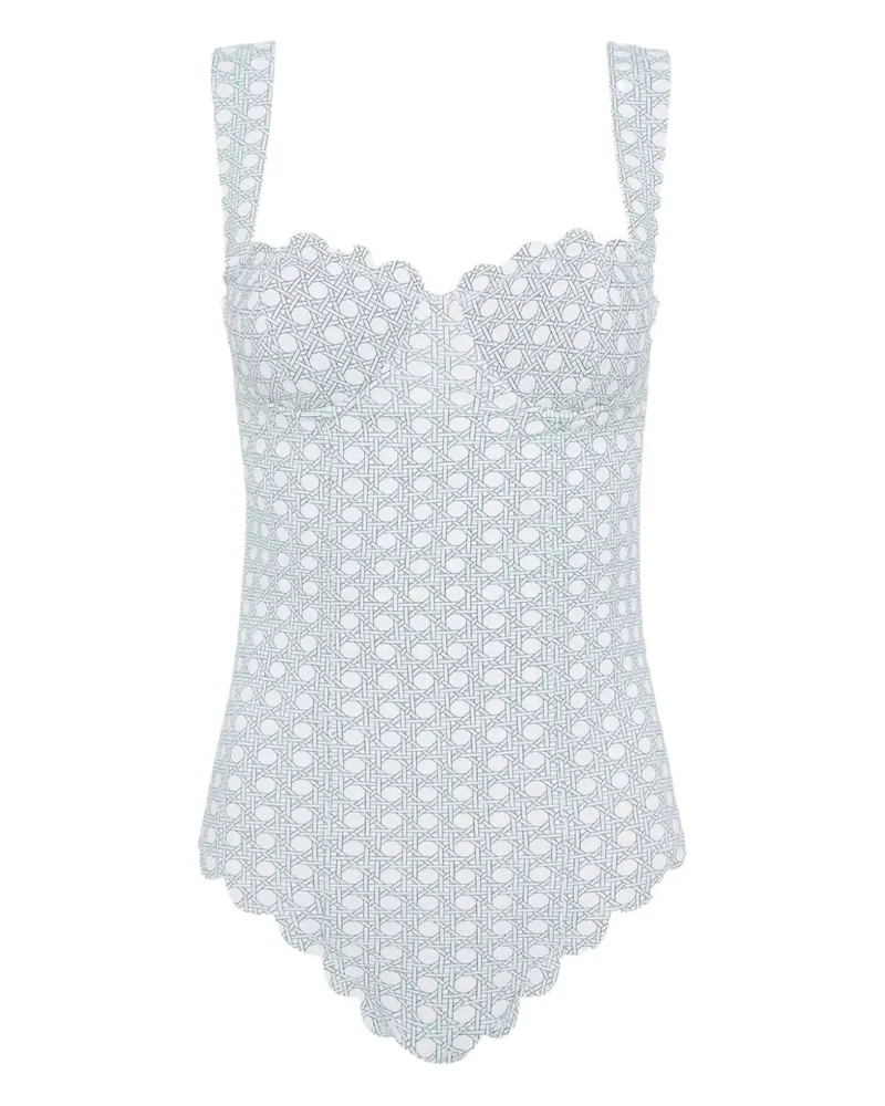 Marysia La Roche Maillot Badeanzug mit Rohr-Print - Weiß Weiß